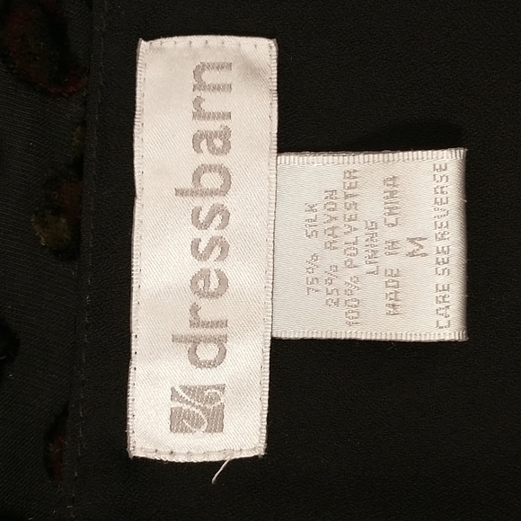 Holiday Wrap Blouse Silk Velvet Burnout Red Roses on Black Sexy Low V Sheer Sle - Picture 9 of 11